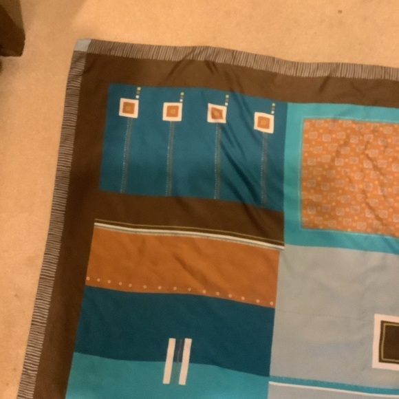 Eximious of London 34” Square Block Print Scarf Made in Italy - Picture 5 of 13